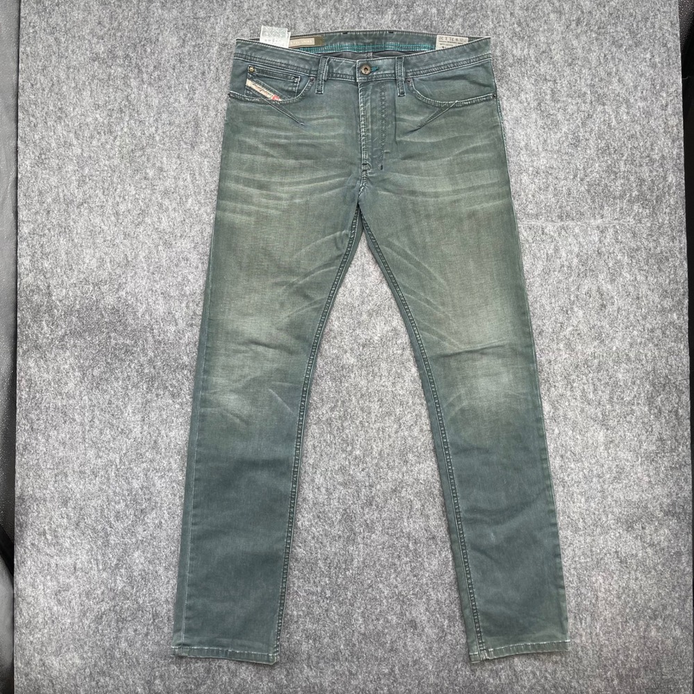 Diesel Shioner Slim Skinny Jeans Mens 31x30 Faded Green Stretch Denim Pants